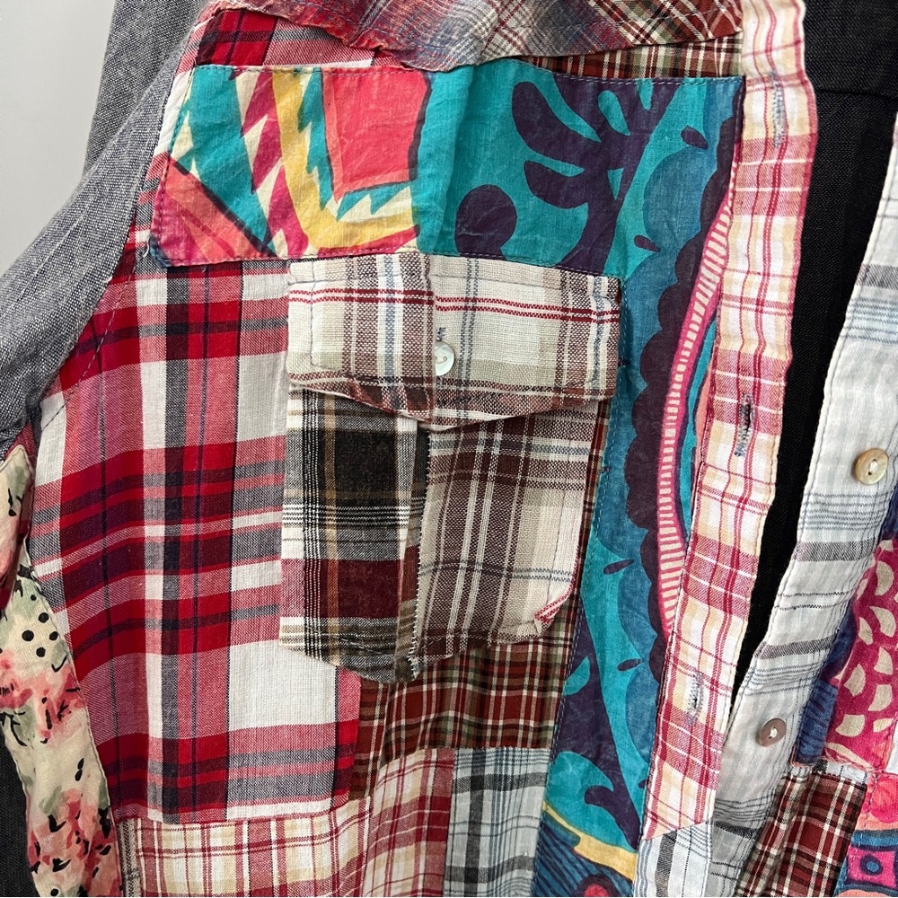 Sundance Colorful Patchwork Button Down Shirt - Picture 4 of 7